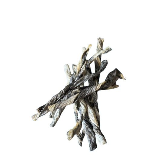Fish skin twists - 100g - natural dog treat