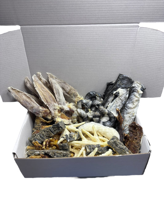 50 piece box - natural dog treats - various
